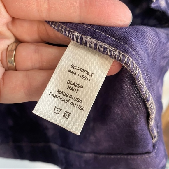 Anthropologie Amadi Hilde Tie Dye Linen Blend Blazer - Picture 9 of 14